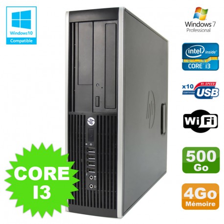 PC HP Elite 8200 SFF Intel Core I3 3.1GHz 4Go Disque 500Go DVD WIFI W7