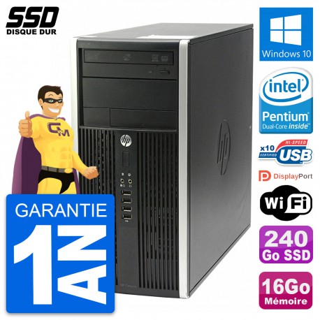 PC Tour HP Compaq Pro 6200 CMT Intel G630 RAM 16Go SSD 240Go Windows 10 Wifi