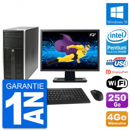 PC Tour HP Pro 6200 CMT Ecran 19" G630 RAM 4Go Disque Dur 250Go Windows 10 Wifi
