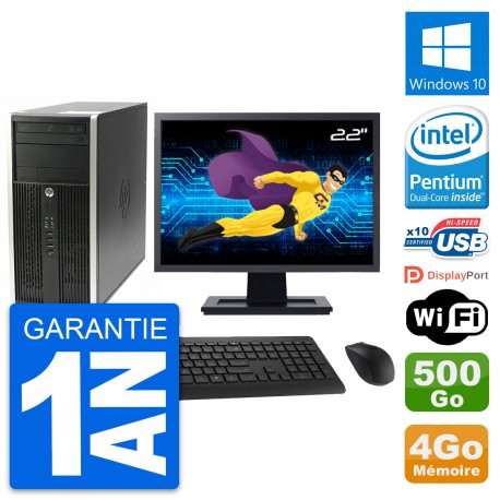 PC Tour HP Pro 6200 CMT Ecran 22" G630 RAM 4Go Disque Dur 500Go Windows 10 Wifi