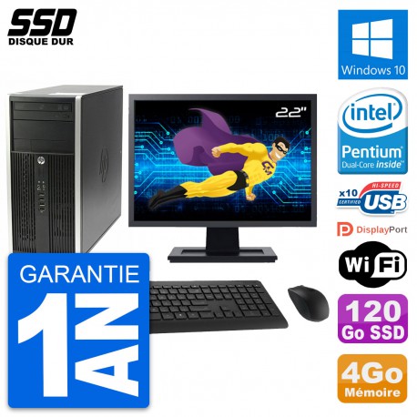 PC Tour HP Pro 6200 CMT Ecran 22" Intel G630 RAM 4Go SSD 120Go Windows 10 Wifi