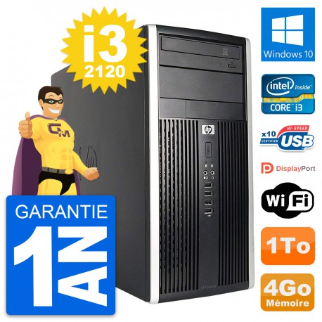 PC Tour HP Compaq Pro 6200 CMT Intel i3-2120 RAM 4Go Disque 1To Windows 10 Wifi