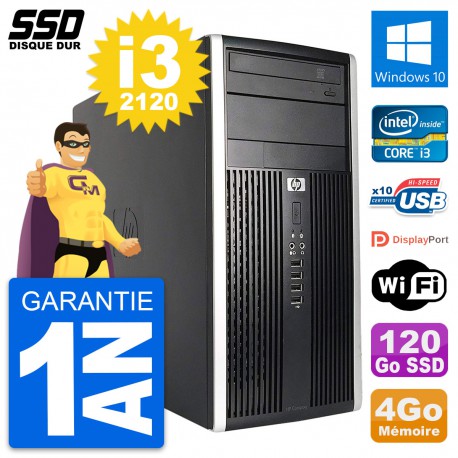 PC Tour HP Compaq Pro 6200 CMT Intel i3-2120 RAM 4Go SSD 120Go Windows 10 Wifi