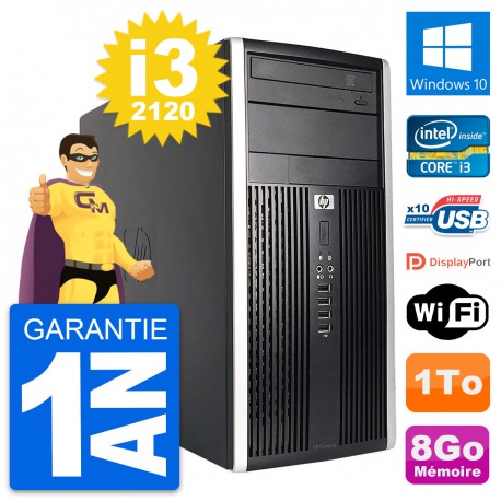 PC Tour HP Compaq Pro 6200 CMT Intel i3-2120 RAM 8Go Disque 1To Windows 10 Wifi