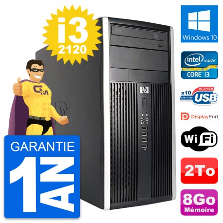 PC Tour HP Compaq Pro 6200 CMT Intel i3-2120 RAM 8Go Disque 2To Windows 10 Wifi