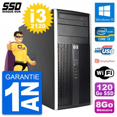 PC Tour HP Compaq Pro 6200 CMT Intel i3-2120 RAM 8Go SSD 120Go Windows 10 Wifi