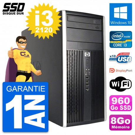PC Tour HP Compaq Pro 6200 CMT Intel i3-2120 RAM 8Go SSD 960Go Windows 10 Wifi