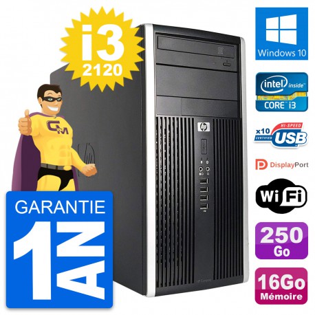 PC Tour HP Compaq 6200 CMT Intel i3-2120 RAM 16Go Disque 250Go Windows 10 Wifi