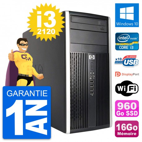 PC Tour HP Compaq Pro 6200 CMT Intel i3-2120 RAM 16Go SSD 960Go Windows 10 Wifi