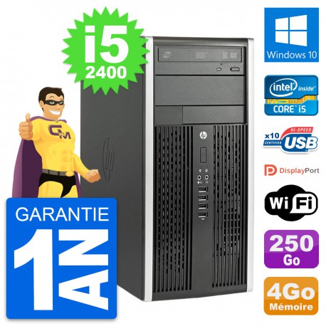 PC Tour HP Compaq Pro 6200 CMT Core i5-2400 RAM 4Go Disque 250Go Windows 10 Wifi