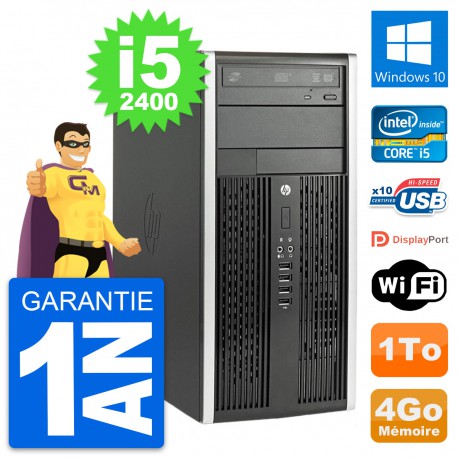 PC Tour HP Compaq Pro 6200 CMT Intel i5-2400 RAM 4Go Disque 1To Windows 10 Wifi
