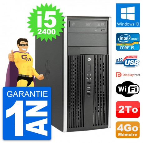 PC Tour HP Compaq Pro 6200 CMT Intel i5-2400 RAM 4Go Disque 2To Windows 10 Wifi