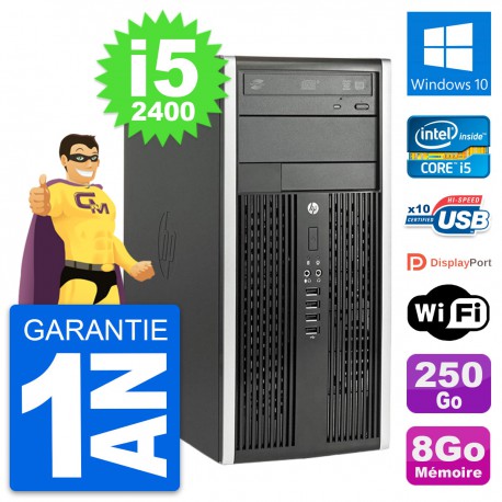 PC Tour HP Compaq Pro 6200 CMT Core i5-2400 RAM 8Go Disque 250Go Windows 10 Wifi