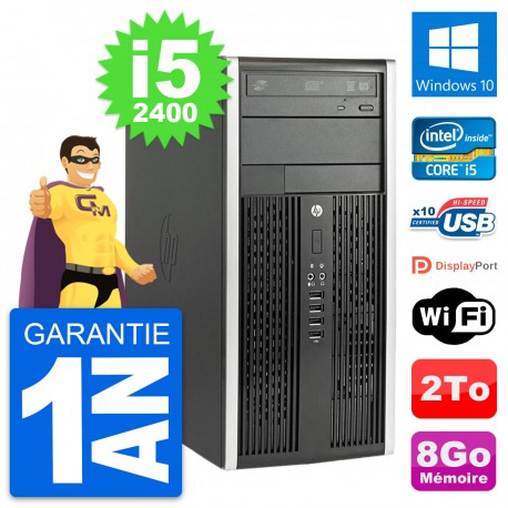 PC Tour HP Compaq Pro 6200 CMT Intel i5-2400 RAM 8Go Disque 2To Windows 10 Wifi