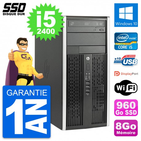 PC Tour HP Compaq Pro 6200 CMT Intel i5-2400 RAM 8Go SSD 960Go Windows 10 Wifi
