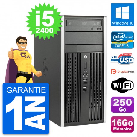 PC Tour HP Compaq 6200 CMT Intel i5-2400 RAM 16Go Disque 250Go Windows 10 Wifi