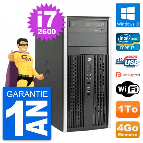PC Tour HP Compaq Pro 6200 CMT Intel i7-2600 RAM 4Go Disque 1To Windows 10 Wifi