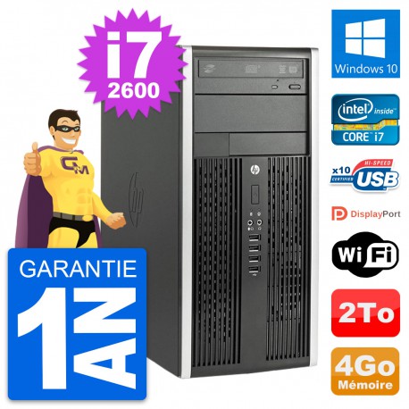 PC Tour HP Compaq Pro 6200 CMT Intel i7-2600 RAM 4Go Disque 2To Windows 10 Wifi