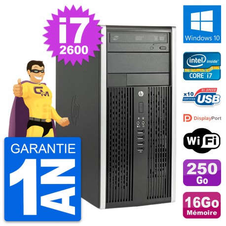 PC Tour HP Compaq 6200 CMT Intel i7-2600 RAM 16Go Disque 250Go Windows 10 Wifi
