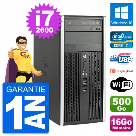 PC Tour HP Compaq 6200 CMT Intel i7-2600 RAM 16Go Disque 500Go Windows 10 Wifi