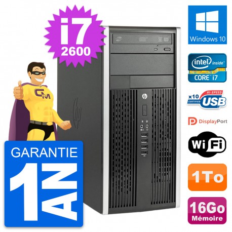 PC Tour HP Compaq Pro 6200 CMT Intel i7-2600 RAM 16Go Disque 1To Windows 10 Wifi