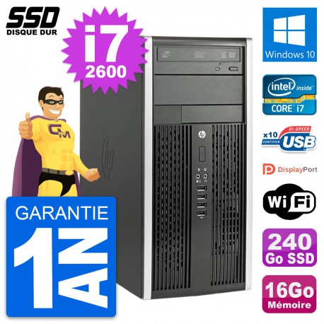 PC Tour HP Compaq Pro 6200 CMT Intel i7-2600 RAM 16Go SSD 240Go Windows 10 Wifi