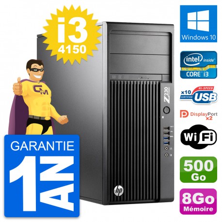 PC Tour HP WorkStation Z230 Intel i3-4150 RAM 8Go Disque 500Go Windows 10 Wifi