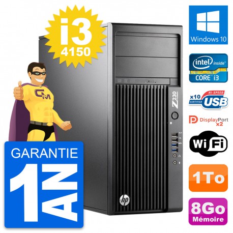 PC Tour HP WorkStation Z230 Intel i3-4150 RAM 8Go Disque 1To Windows 10 Wifi