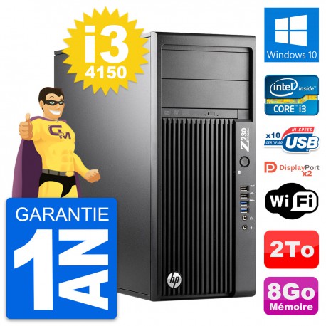 PC Tour HP WorkStation Z230 Intel i3-4150 RAM 8Go Disque 2To Windows 10 Wifi