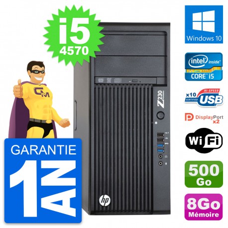 PC Tour HP WorkStation Z230 Intel i5-4570 RAM 8Go Disque 500Go Windows 10 Wifi