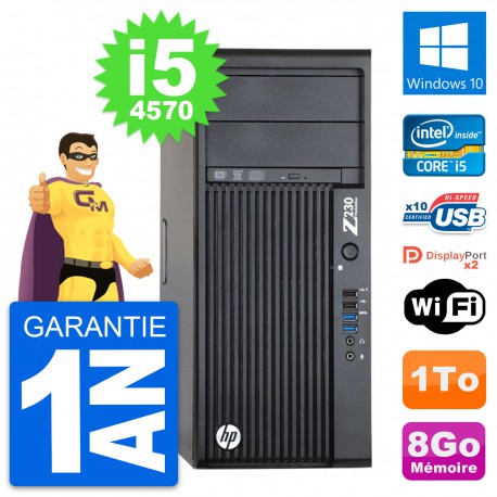 PC Tour HP WorkStation Z230 Intel i5-4570 RAM 8Go Disque 1To Windows 10 Wifi