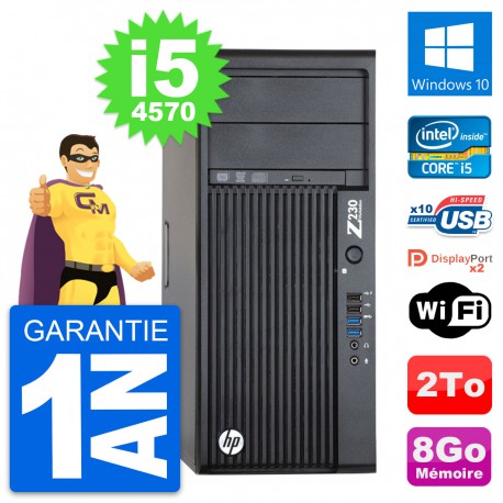 PC Tour HP WorkStation Z230 Intel i5-4570 RAM 8Go Disque 2To Windows 10 Wifi