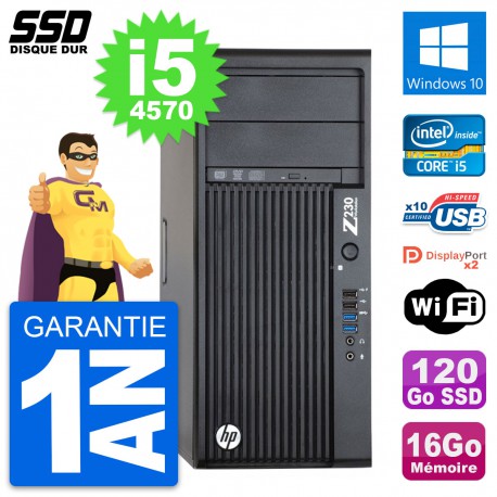 PC Tour HP WorkStation Z230 Intel i5-4570 RAM 16Go SSD 120Go Windows 10 Wifi