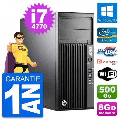 PC Tour HP WorkStation Z230 Intel i7-4770 RAM 8Go Disque 500Go Windows 10 Wifi