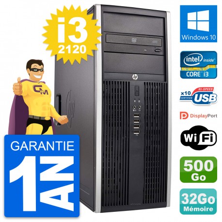 PC Tour HP Elite 8300 Intel Core i3-2120 RAM 32Go Disque 500Go Windows 10 Wifi