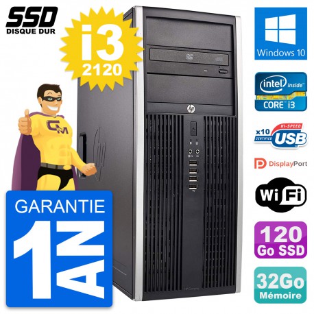 PC Tour HP Elite 8300 Intel Core i3-2120 RAM 32Go SSD 120Go Windows 10 Wifi
