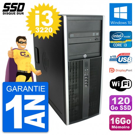 PC Tour HP Elite 8300 Intel Core i3-3220 RAM 16Go SSD 120Go Windows 10 Wifi