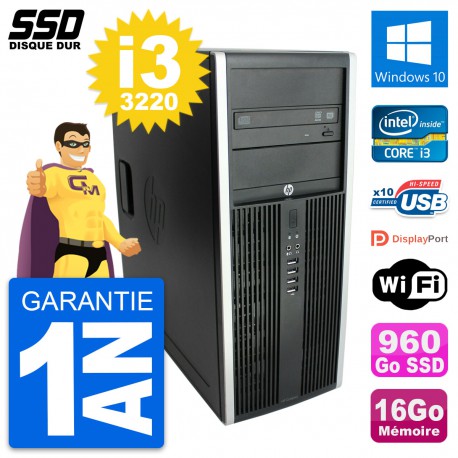 PC Tour HP Elite 8300 Intel Core i3-3220 RAM 16Go SSD 960Go Windows 10 Wifi