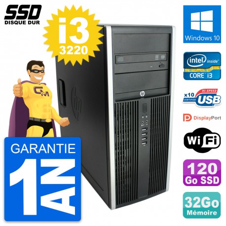 PC Tour HP Elite 8300 Intel Core i3-3220 RAM 32Go SSD 120Go Windows 10 Wifi