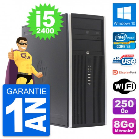 PC Tour HP Elite 8300 Intel Core i5-2400 RAM 8Go Disque 250Go Windows 10 Wifi