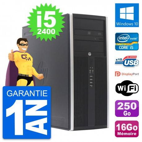 PC Tour HP Elite 8300 Intel Core i5-2400 RAM 16Go Disque 250Go Windows 10 Wifi