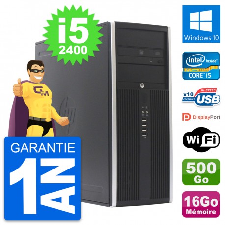 PC Tour HP Elite 8300 Intel Core i5-2400 RAM 16Go Disque 500Go Windows 10 Wifi
