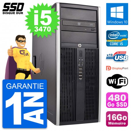 PC Tour HP Elite 8300 Intel Core i5-3470 RAM 16Go SSD 480Go Windows 10 Wifi