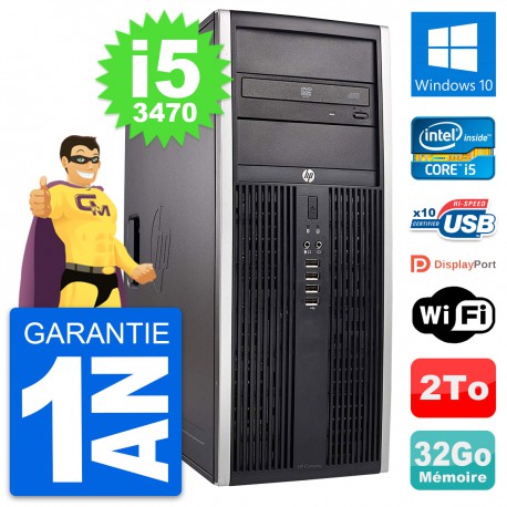 PC Tour HP Elite 8300 Intel Core i5-3470 RAM 32Go Disque Dur 2To Windows 10 Wifi
