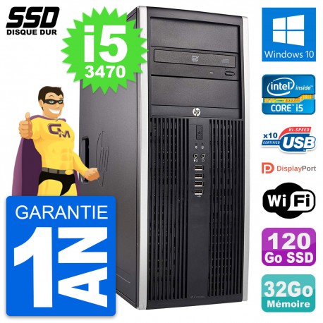 PC Tour HP Elite 8300 Intel Core i5-3470 RAM 32Go SSD 120Go Windows 10 Wifi
