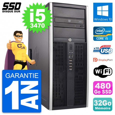 PC Tour HP Elite 8300 Intel Core i5-3470 RAM 32Go SSD 480Go Windows 10 Wifi