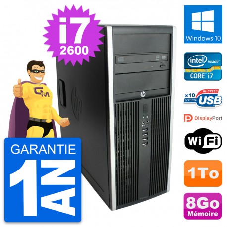 PC Tour HP Elite 8300 Intel Core i7-2600 RAM 8Go Disque Dur 1To Windows 10 Wifi