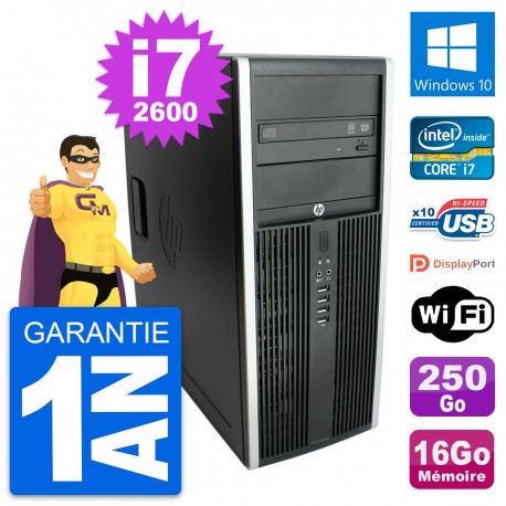 PC Tour HP Elite 8300 Intel Core i7-2600 RAM 16Go Disque 250Go Windows 10 Wifi