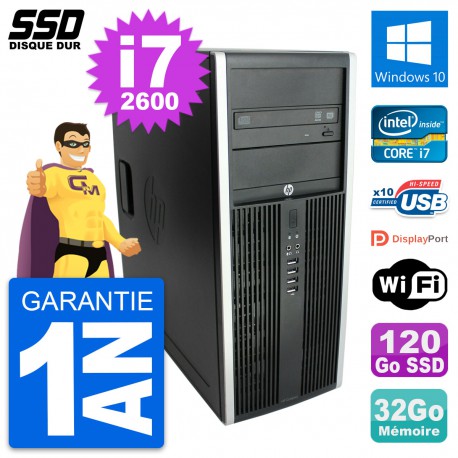 PC Tour HP Elite 8300 Intel Core i7-2600 RAM 32Go SSD 120Go Windows 10 Wifi