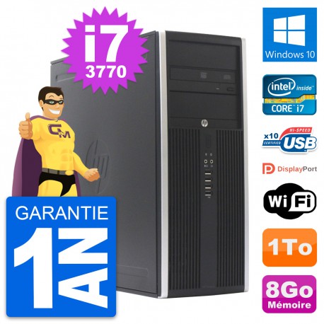 PC Tour HP Elite 8300 Intel Core i7-3770 RAM 8Go Disque Dur 1To Windows 10 Wifi